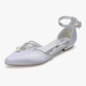 Elegant Silver Women's Ankle Strap Shoes